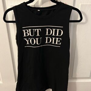 Black Sleeveless Graphic Tee